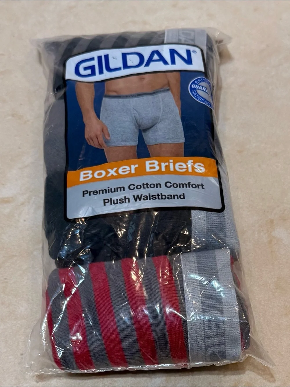 Gildan Men's 4 packs Boxer Briefs Multicolor Striped L/G:36-38 New with tags